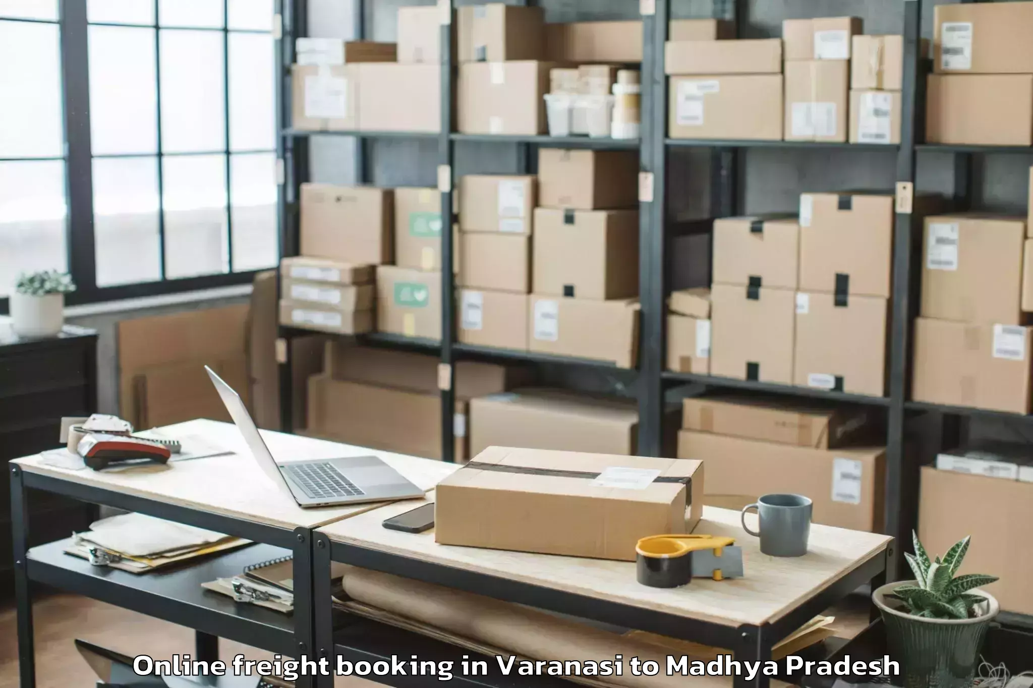 Trusted Varanasi to Rahatgarh Online Freight Booking